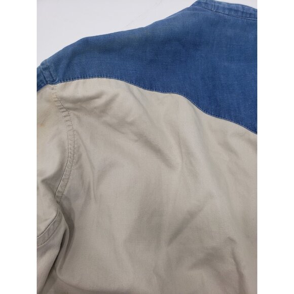 Wrangler Men’s Two-Tone Denim Full Button Up Long Sleeve Western Shirt 17 1/2x36 - Picture 12 of 16